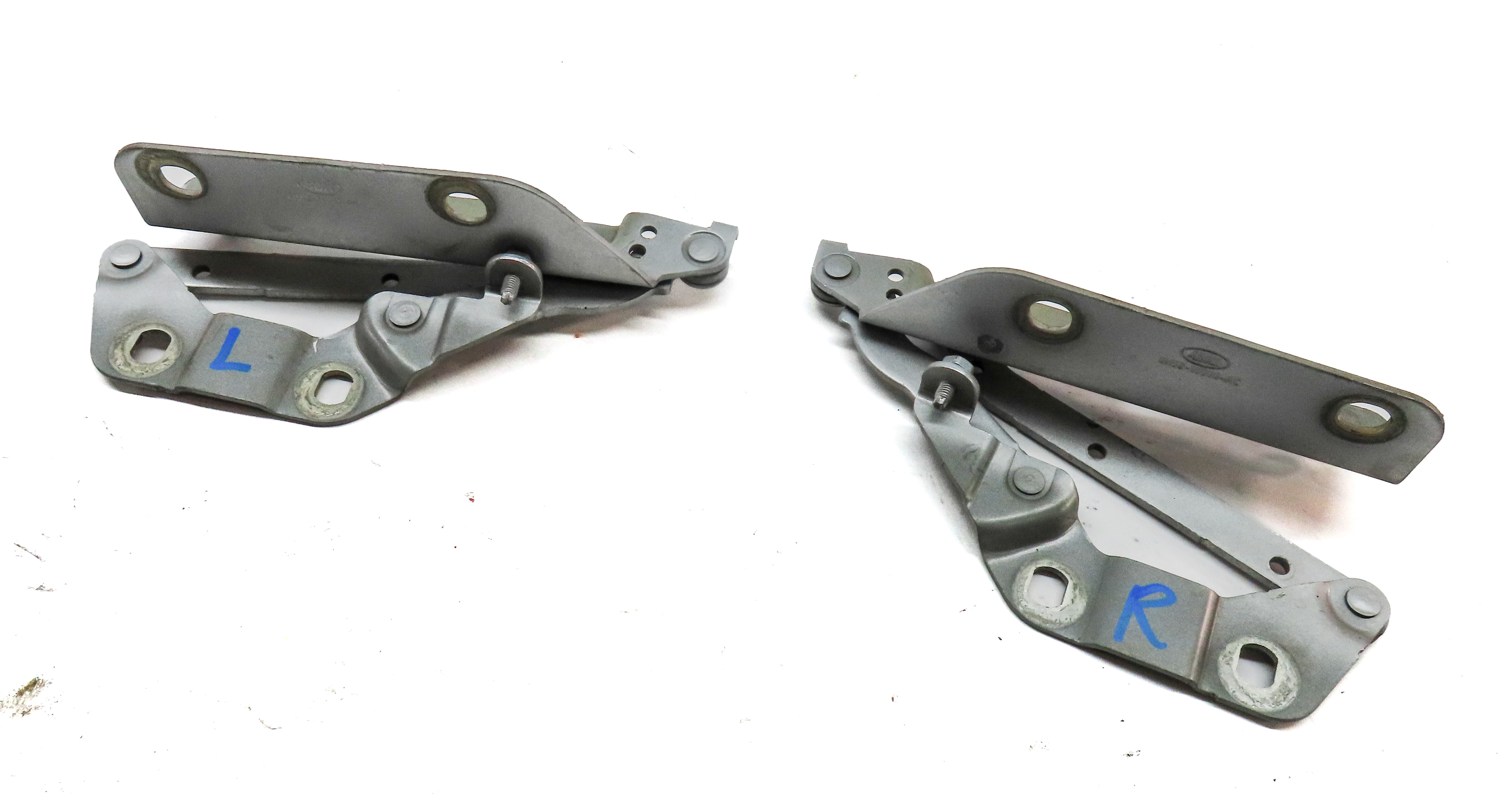 2008-2019 LAND ROVER LR2 / RANGE ROVER EVOQUE (L538) HOOD HINGE SET-2 (SILVER) — exact item pictured